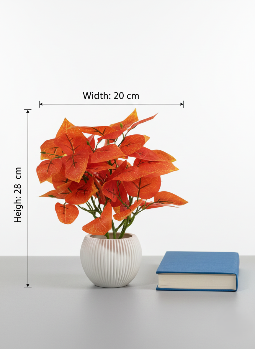 artificial orange leaf plant with decorative pot | premium faux indoor plant for home & office (28 cm) artificial orange leaf plant with decorative pot | premium faux indoor plant for home & office (28 cm)