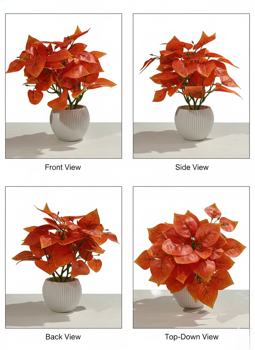 artificial orange leaf plant with decorative pot | premium faux indoor plant for home & office (28 cm) artificial orange leaf plant with decorative pot | premium faux indoor plant for home & office (28 cm)