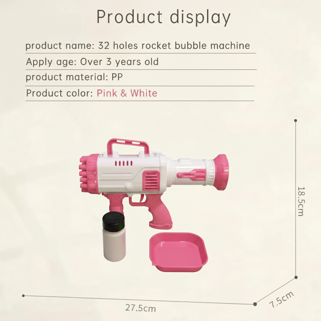 32 hole rocket bubble gun for kids – electric bubble machine toy for outdoor fun 32 hole rocket bubble gun for kids – electric bubble machine toy for outdoor fun